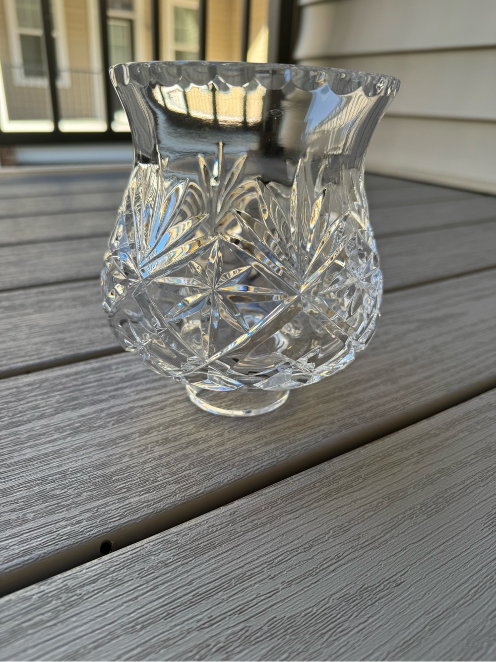 Vintage Pressed Glass Hurricane Lamp Shade Globe 2” Fitter Clear Replacement